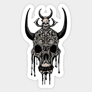 Tribal Tattoo Bulls Skull Sticker